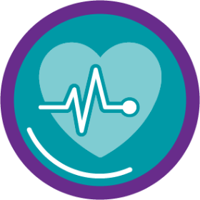 Icon of a heart for viewing the FINTEPLA® safety profile.
